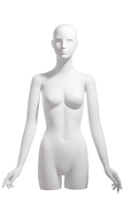 Realistic White Female 3/4 Torso - Display Form - Hands at Sides