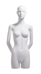 Realistic White Female 3/4 Torso - Display Form - Arms Behind Back