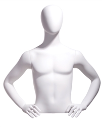 Egghead White Male Upper Torso - Display Form - Hands on Hips from www.zingdisplay.com