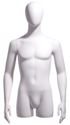 Egghead White Male 3/4 Display Form - Hands at Sides