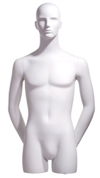 Realistic White Male 3/4 Display Form - Hands Behind Back from www.zingdisplay.com