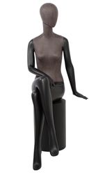 Leatherette Mixed Fabric Seated Female Mannequin