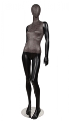 Black Leatherette Mixed Fabric Female Mannequin