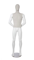 Linen Mixed Fabric Mannequin Standing Hands Behind Back