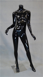 Arrita Headless Glossy Black Female Mannequin