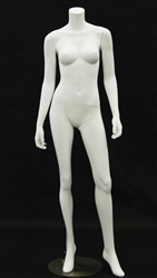 Headless Female Mannequin - Arms to Side in Matte White Finish