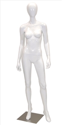 Glossy White Female Mannequin with Egghead