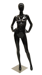 Arrita Egghead Glossy Black Female Mannequin