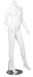 Female Mannequin Matte White Headless Changeable Heads - Right Hip Out Pose 10