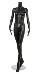 Female Mannequin Matte Black Headless Changeable Heads - Legs Crossed Pose 19