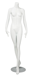 Female Mannequin Matte White Headless Changeable Heads - Legs Crossed Pose 19