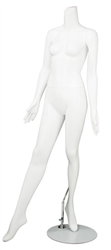 Female Mannequin Matte White Headless Changeable Heads - Right Leg Out Pose 21