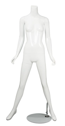 Female Mannequin Glossy White Headless Changeable Heads Pose 23
