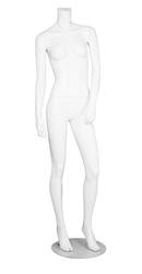 Female Mannequin Matte White Headless Changeable Heads - Left Leg Bent Pose 25