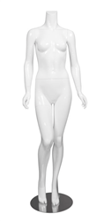 Female Mannequin Glossy White Headless Changeable Heads Pose 3