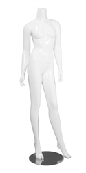 Female Mannequin Glossy White Headless Changeable Heads Pose 7
