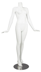 Female Mannequin Matte White Headless Changeable Heads - Hands Flared Pose 8