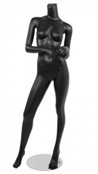 Female Mannequin Matte Black Headless Changeable Heads - Hands in Front. Pose 11