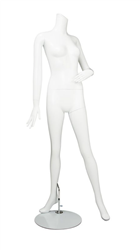 Matte White Headless Female Mannequin with Arm Bent Pose 24