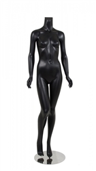 Female Mannequin Matte Black Headless Changeable Heads Pose 3