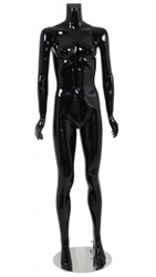 Female Mannequin Glossy Black Headless Changeable Heads Pose 4