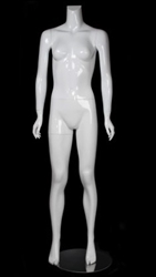 Female Mannequin Glossy White Headless Changeable Heads Pose 4