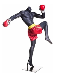 Headless Gray Male MMA Muay Thai Mannequin Kick Boxer