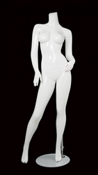 Female Brazilian Body Mannequin Matte White Headless Changeable Heads