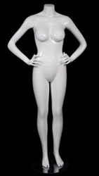 Matte White Female Headless Brazilian Body Mannequin Hands On Hips