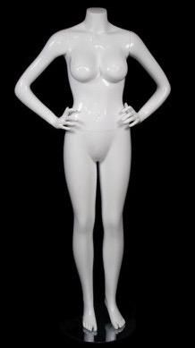 Matte White Female Headless Brazilian Body Mannequin Hands On Hips