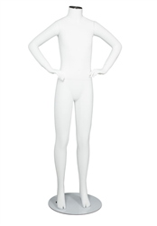 Kid Teenage Mannequin Matte White Headless Changeable Heads - Hands on Hips