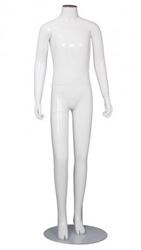 Glossy White Headless Teenage Mannequin - Changeable Heads