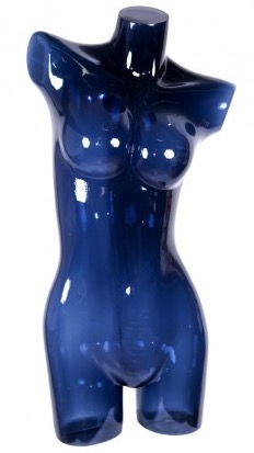 Blue Translucent Female 3/4 Torso Form