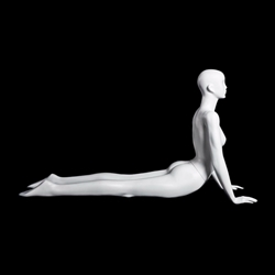 Glossy Pearl Female Yoga Mannequin - Cobra Pose