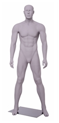 Matte Grey Athletic Male Mannequin - Soccer Player Collection