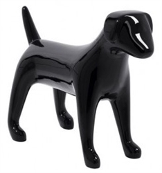 Glossy Black Abstract Medium Terrier Dog Mannequin