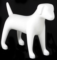 Matte White Medium Terrier Dog Mannequin
