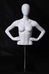 White Female Torso Display Form - Hands on Hips