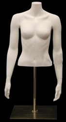 Headless White Female Torso Display Form - Straight Arms