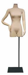 Headless Female Bendable 3/4 Body Form with Arms - Beige