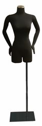 Headless Female Bendable 3/4 Body Form with Arms - Black