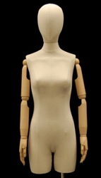 3/4 Female Line Dress Form with Flexible - Wood like Arms