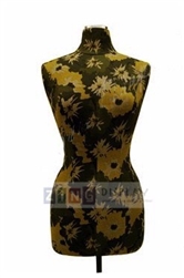 Ladies' Black & Gold Fabric Torso Form