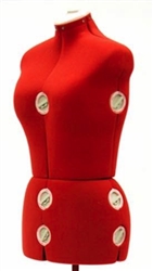 Red Adjustable Dress form - Adjusts from size 2-12
