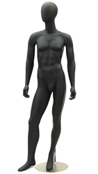 Abstract Head Male Mannequin in Matte Black