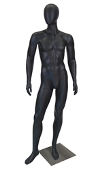 Abstract Head Male Mannequin in Satin Black