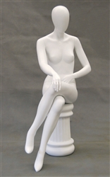 Egghead Matte White female mannequin with left leg crossed in high heels