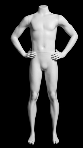 Headless Basketball Boy Child Mannequin Matte White Hands on Hips
