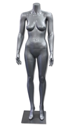 Headless Female Mannequin Arms to side Gloss Silver