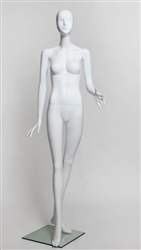 Jane Egghead Glossy White Female Mannequin - Pose 3